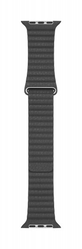Apple Watch 44mm Black Leather Loop - Large