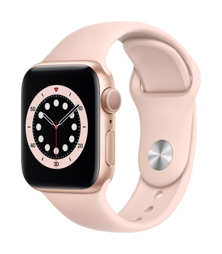 Apple Watch Series 6 GPS, 40mm Gold Aluminium Case with Pink Sand Sport Band - Regular | Unicorn Store