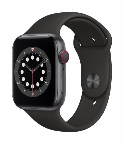 Apple Watch Series 6 GPS + Cellular, 40mm Space Gray Aluminium Case with Black Sport Band - Regular | Unicorn Store