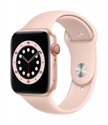 Apple Watch Series 6 GPS + Cellular, 40mm Gold Aluminium Case with Pink Sand Sport Band - Regular | Unicorn Store