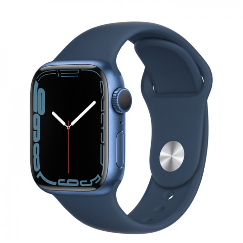Apple Watch Series 7 GPS, 41mm Blue Aluminium Case with Abyss Blue Sport Band - Regular