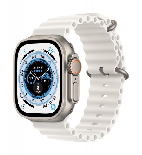 Apple Watch Ultra GPS + Cellular, 49mm Titanium Case with White Ocean Band | Unicorn Store