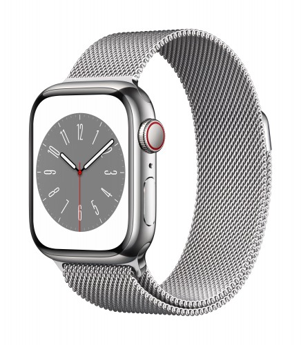 Apple Watch Series 8 GPS + Cellular 41mm Graphite Stainless Steel Case with Graphite Milanese Loop | Unicorn Store