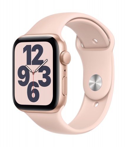 Apple Watch SE GPS, 40mm Gold Aluminium Case with Pink Sand Sport Band - Regular | Unicorn Store