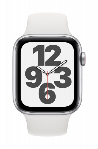 Apple Watch SE GPS Silver Aluminium Case with White Sport Band - Regular