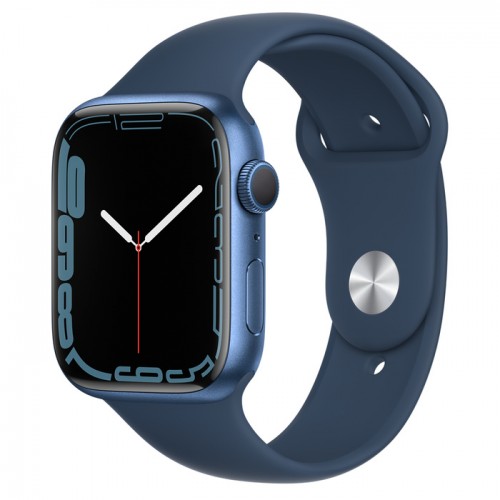 Apple Watch Series 7 GPS, 41mm Blue Aluminium Case with Abyss Blue Sport Band - Regular