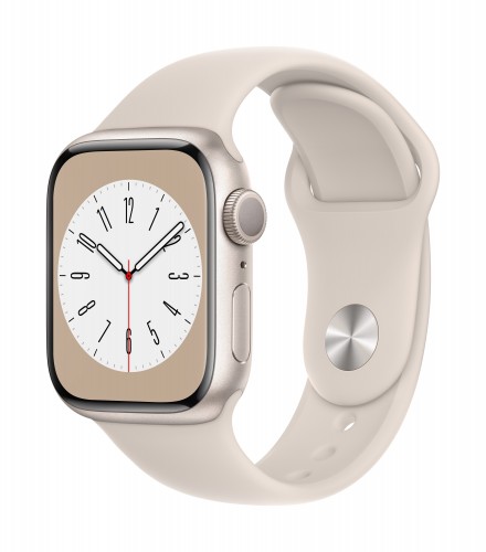 Apple Watch Series 8 GPS 41mm Starlight Aluminium Case with Starlight Sport Band - Regular | Unicorn Store
