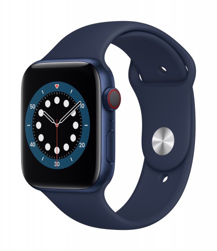 Apple Watch Series 6 GPS + Cellular, 40mm Blue Aluminium Case with Deep Navy Sport Band - Regular | Unicorn Store