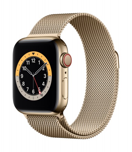 Apple Watch Series 6 GPS + Cellular, 40mm Gold Stainless Steel Case with Gold Milanese Loop